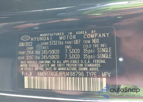 2023 Hyundai Palisade Calligraphy из США, поврежденный, VIN KM8R74GE8PU498796